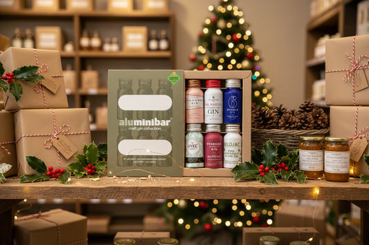 Selection of British craft gins in unique gift set for a Christmas present
