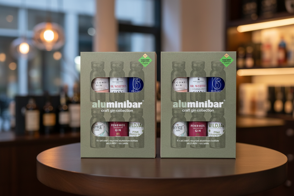 Christmas gift with collection of sustainable British Craft Gins