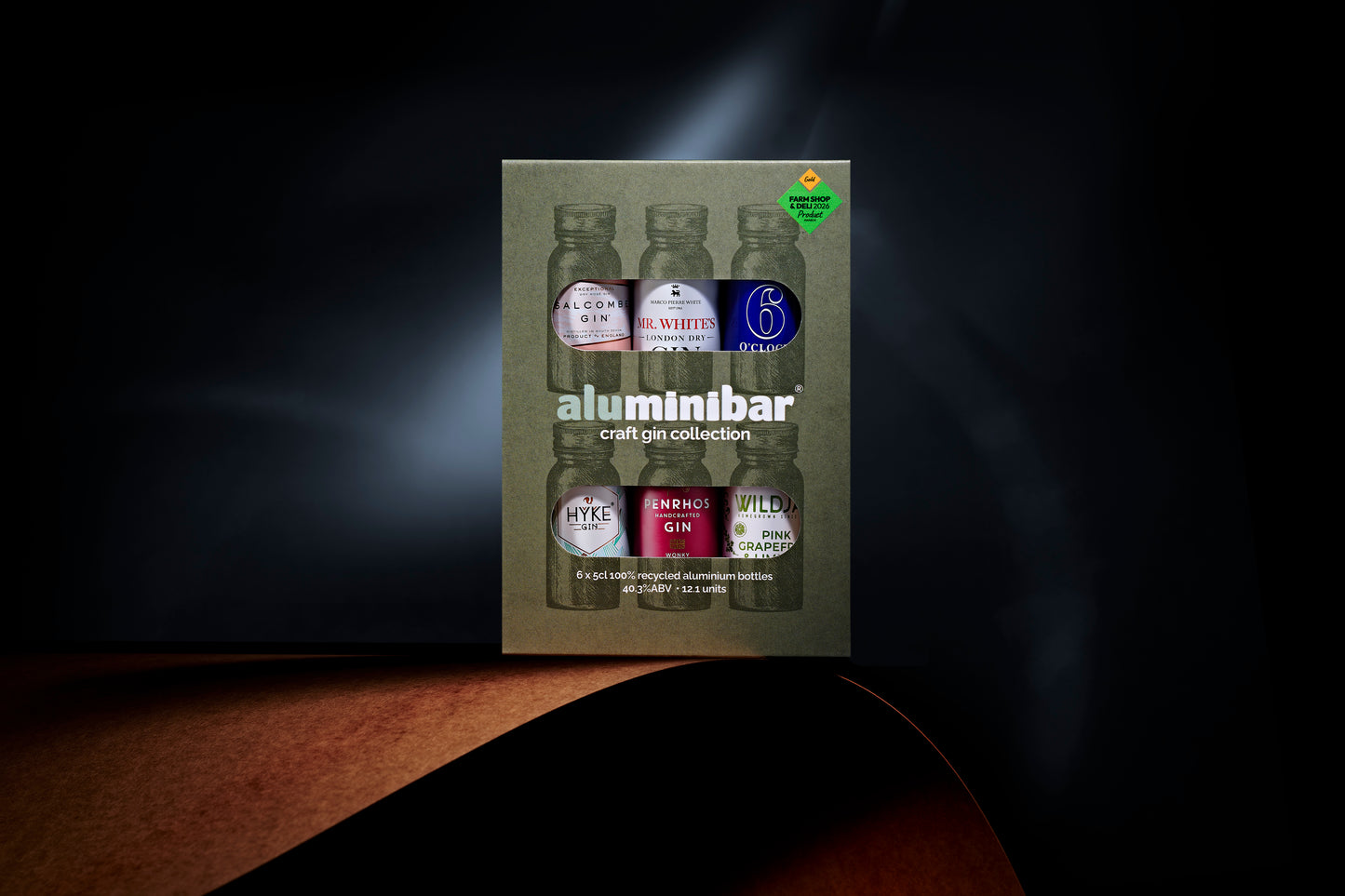 Premium craft gin set of British Gins in 100% recycled aluminium bottles