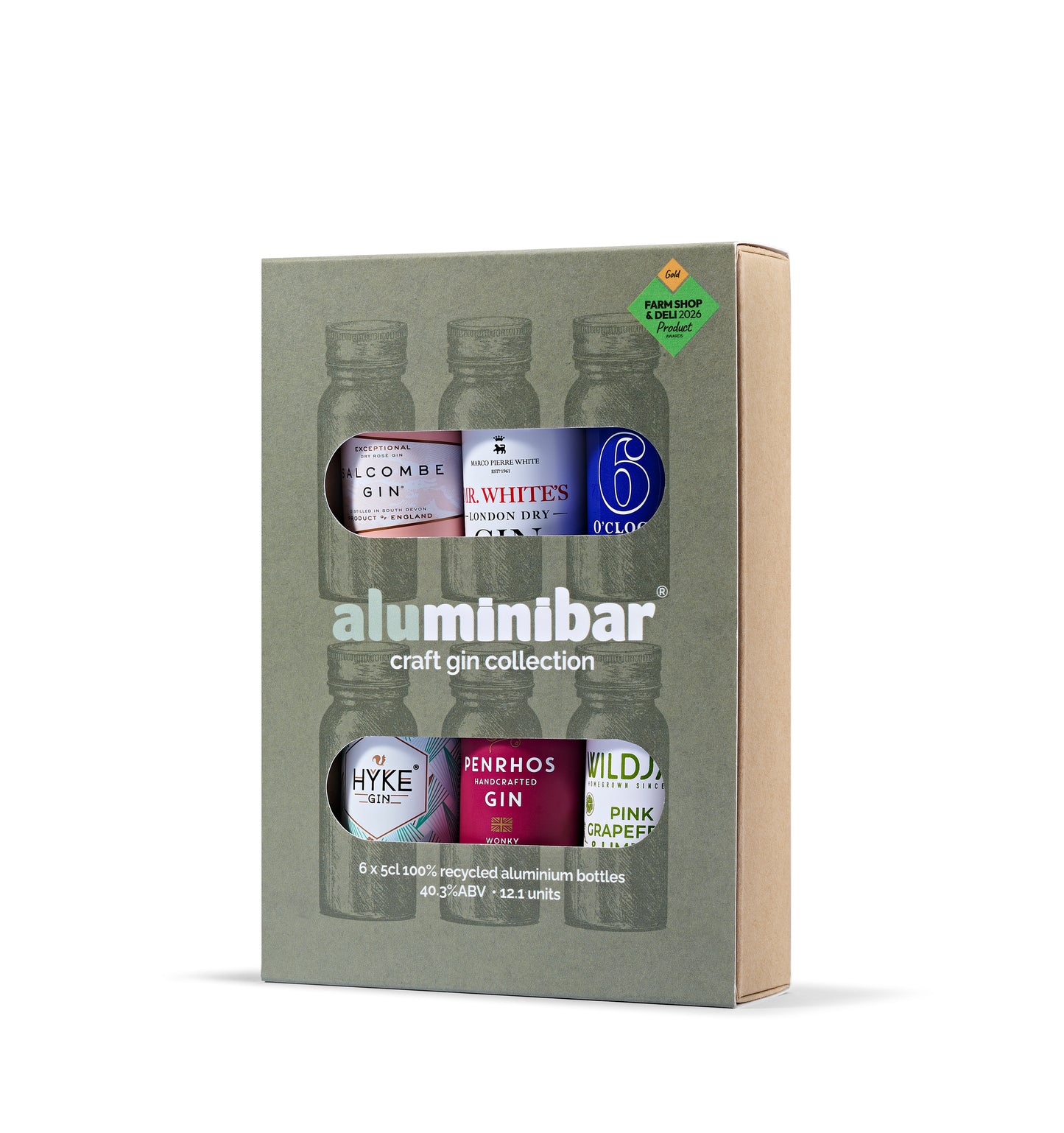6 * 5cl ultra premium British gins in luxurious, sustainable packaging for Mother's Day